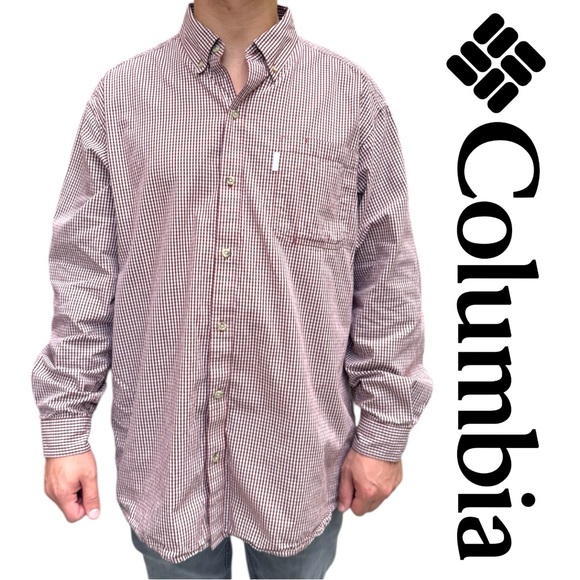 Columbia Cotton Button Down Shirt Red White Gingham, Size XL - Picture 7 of 7